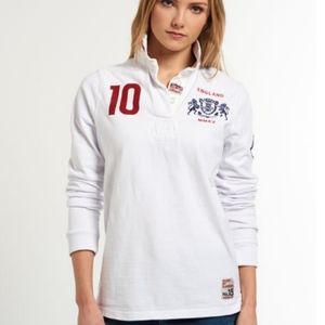 RARE: Superdry Valient England Rugby Polo Shirt